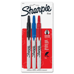 SHARPIE Sharpie 32726PP Retractable Permanent Markers, Fine Point, 3-Pack
