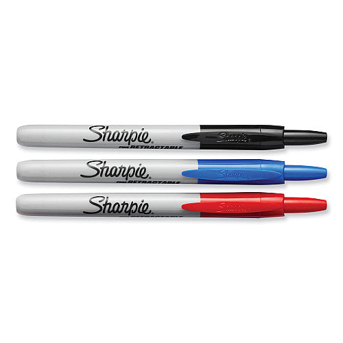 SHARPIE Sharpie 32726PP Retractable Permanent Markers, Fine Point, 3-Pack