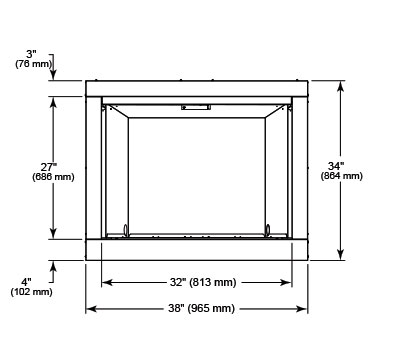 MONESSEN Monessen BUF32A Vent-Free Exacta Firebox with Clean Face and Painted Interior
