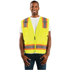 OCCUNOMIX Occunomix ECO-ATRNSM-Y3X Hi-Viz Yellow Polyester/Mesh Vest 3X