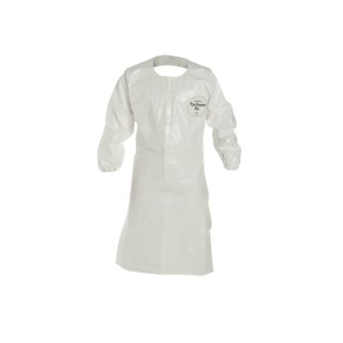 DUPONT Dupont SL275TWH2X002500 Chemical Resistant Apron With Long Sleeves Tychem® 4000 (45-3/4 in L x 28-1/2 in W)
