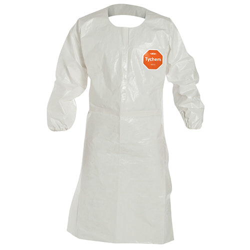 DUPONT Dupont SL275TWH2X002500 Chemical Resistant Apron With Long Sleeves Tychem® 4000 (45-3/4 in L x 28-1/2 in W)
