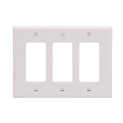 EATON Eaton PJ263W Arrow Hart Pj263 Decorative Mid Size Unbreakable Wall Plate, 3 Gang, 4-1/2 in L X 6.37 in W
