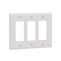EATON Eaton PJ263W Arrow Hart Pj263 Decorative Mid Size Unbreakable Wall Plate, 3 Gang, 4-1/2 in L X 6.37 in W