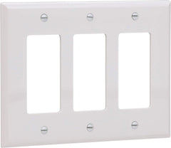EATON Eaton PJ263W Arrow Hart Pj263 Decorative Mid Size Unbreakable Wall Plate, 3 Gang, 4-1/2 in L X 6.37 in W