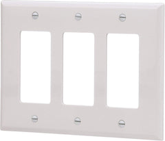 EATON Eaton PJ263W Arrow Hart Pj263 Decorative Mid Size Unbreakable Wall Plate, 3 Gang, 4-1/2 in L X 6.37 in W