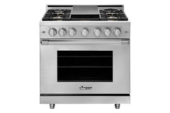 DACOR Dacor HGPR36SNG 36 Inch Pro-Style Gas Range with 6 Sealed Burners 5.2 cu. ft.
