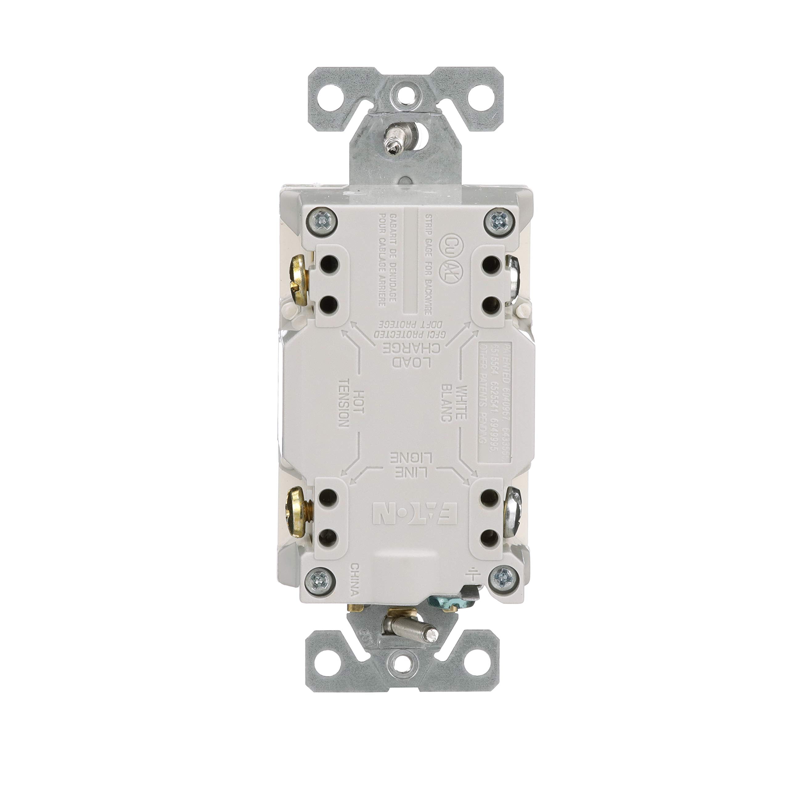 EATON Eaton TRSGF15LA Wiring Self-Test Tamper Resistant Gfci Receptacle 15A