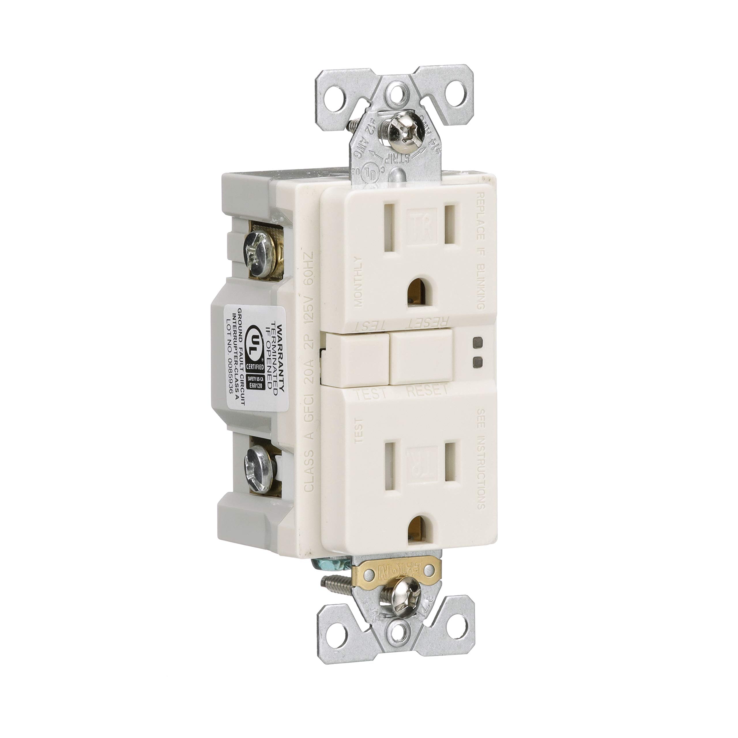 EATON Eaton TRSGF15LA Wiring Self-Test Tamper Resistant Gfci Receptacle 15A