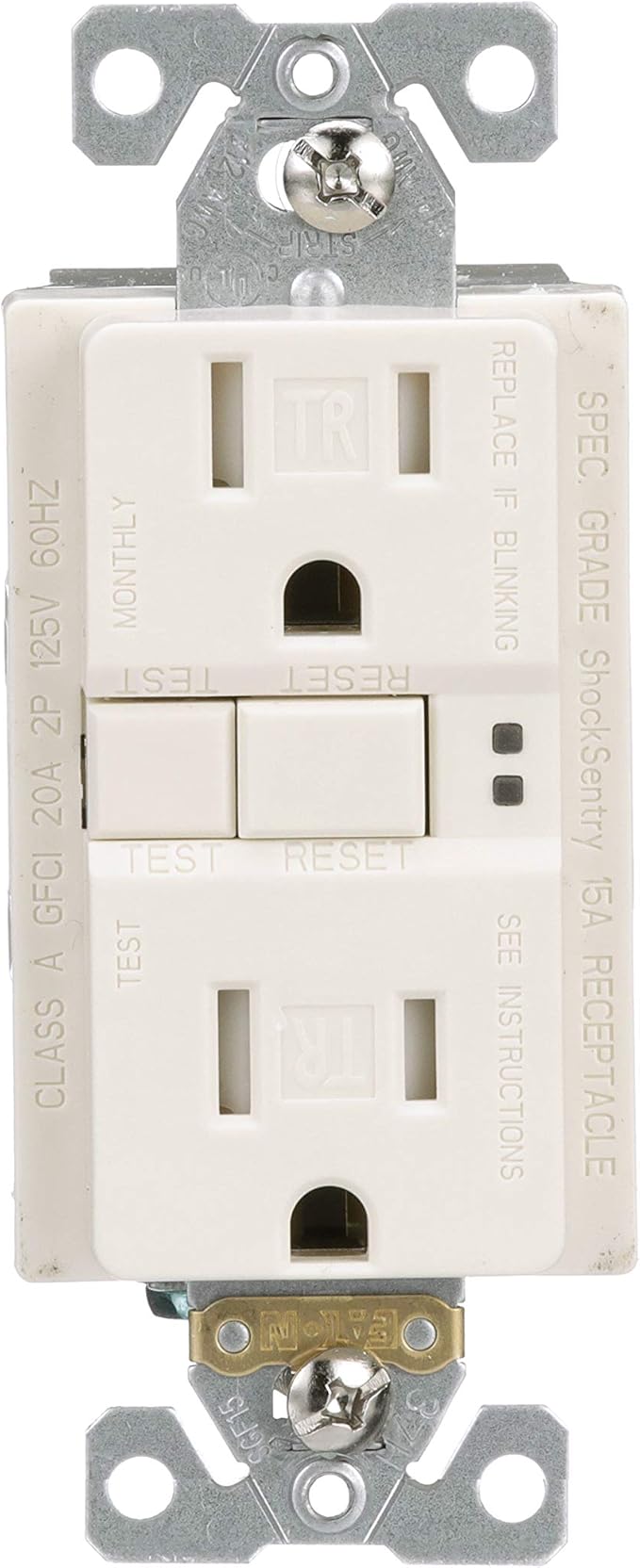 EATON Eaton TRSGF15LA Wiring Self-Test Tamper Resistant Gfci Receptacle 15A