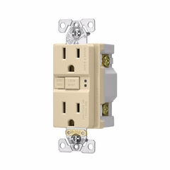 EATON Eaton TRSGF15V Wiring GFCI Self-Test 15A -125V Tamper Resistant Duplex Receptacle with Standard Size Wallplate