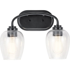 KICHLER Kichler 45128BKCS Valserrano 2 Light 15 inch Black Wall Mt Bath 2 Arm Wall Light