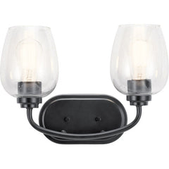 KICHLER Kichler 45128BKCS Valserrano 2 Light 15 inch Black Wall Mt Bath 2 Arm Wall Light
