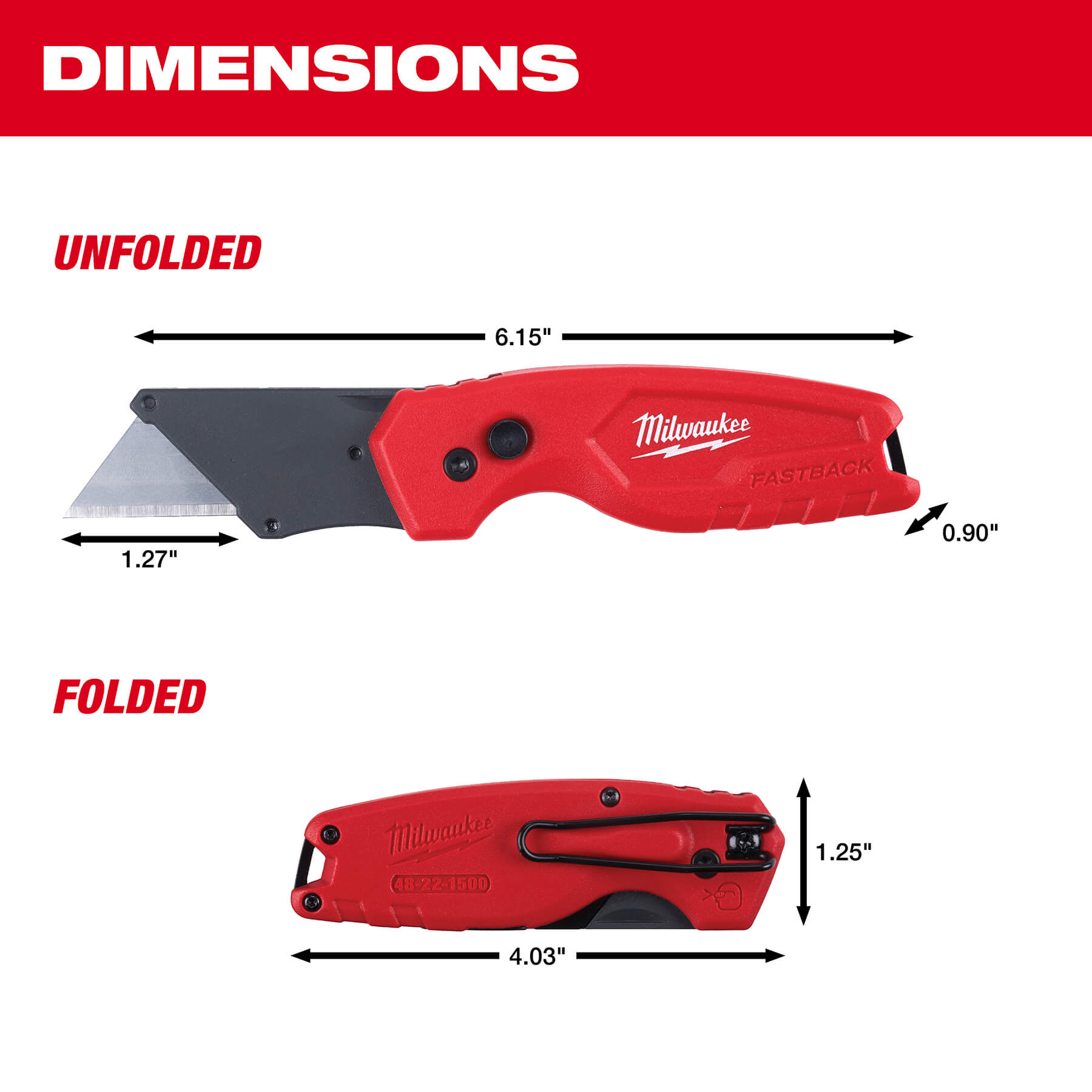 MILWAUKEE Milwaukee 48-22-1500 FASTBACK Compact Folding Utility Knife