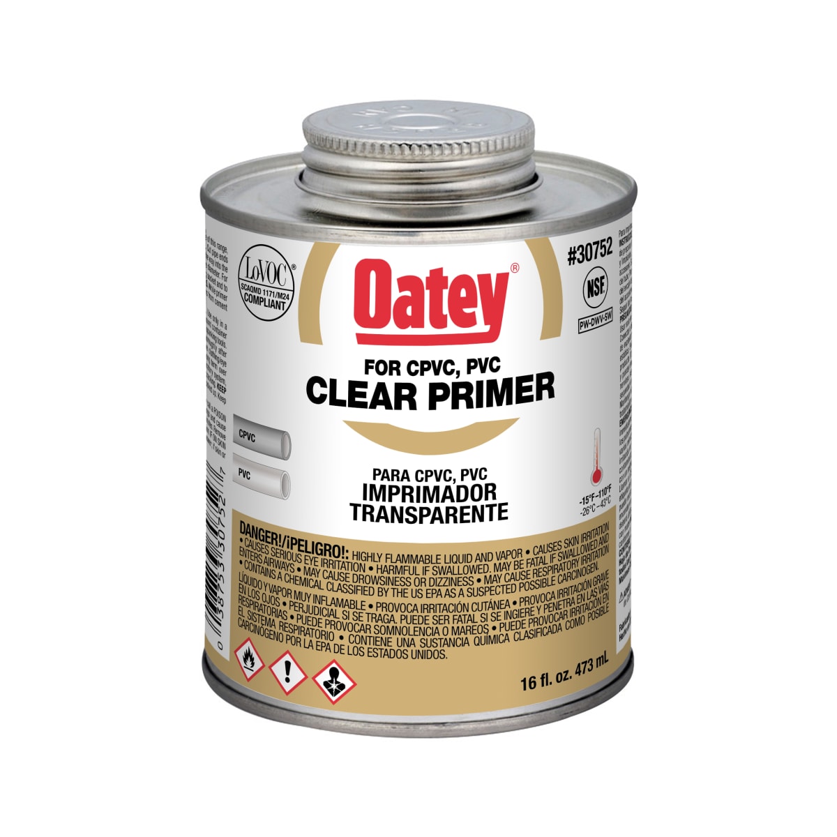 OATEY Oatey 30752 PVC Pipe Primer 16 oz
