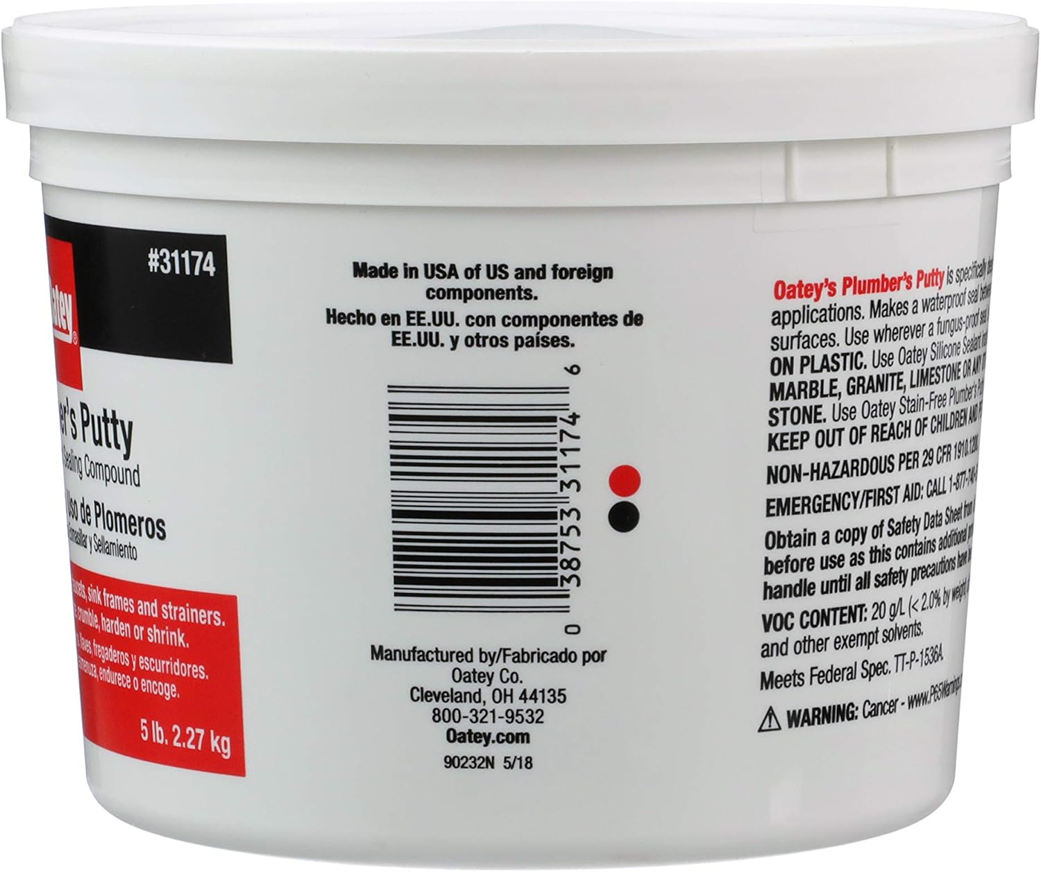 OATEY Oatey 31174 Plumber's Putty Small