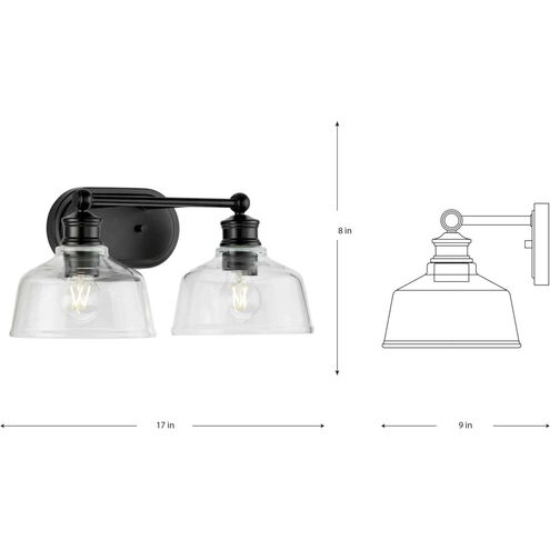 PROGRESS LIGHTING Progress Lighting P300396-31M Singleton 2 Light 17 inch Bath Vanity Wall Light