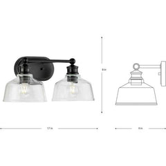 PROGRESS LIGHTING Progress Lighting P300396-31M Singleton 2 Light 17 inch Bath Vanity Wall Light