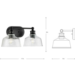 PROGRESS LIGHTING Progress Lighting P300396-163 Singleton Collection 2-light vanity light 17 inch