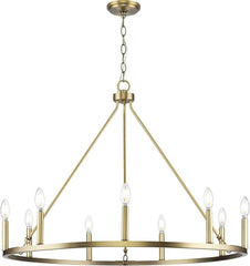 PROGRESS LIGHTING Progress Lighting P400314-163 Gilliam Chandelier 9-Light 540 Total Watts Vintage Brass