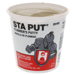 HERCULES Hercules 25103 3 lb, Pail, Solid, Off-White, Sta Put Plumber Putty