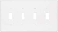 EATON Eaton PJ4W Mid-Size Polycarbonate 4-Gang Toggle Switch Wallplate
