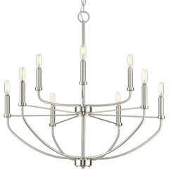 PROGRESS LIGHTING Progress Lighting P400228-009 Leyden 9 Light Chandelier 60W