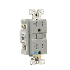 EATON Eaton TWRSGF20GY GFCI Self-Test 20A 125V Tamper & Weather Resistant Duplex Receptacle with Standard Size Wallplate