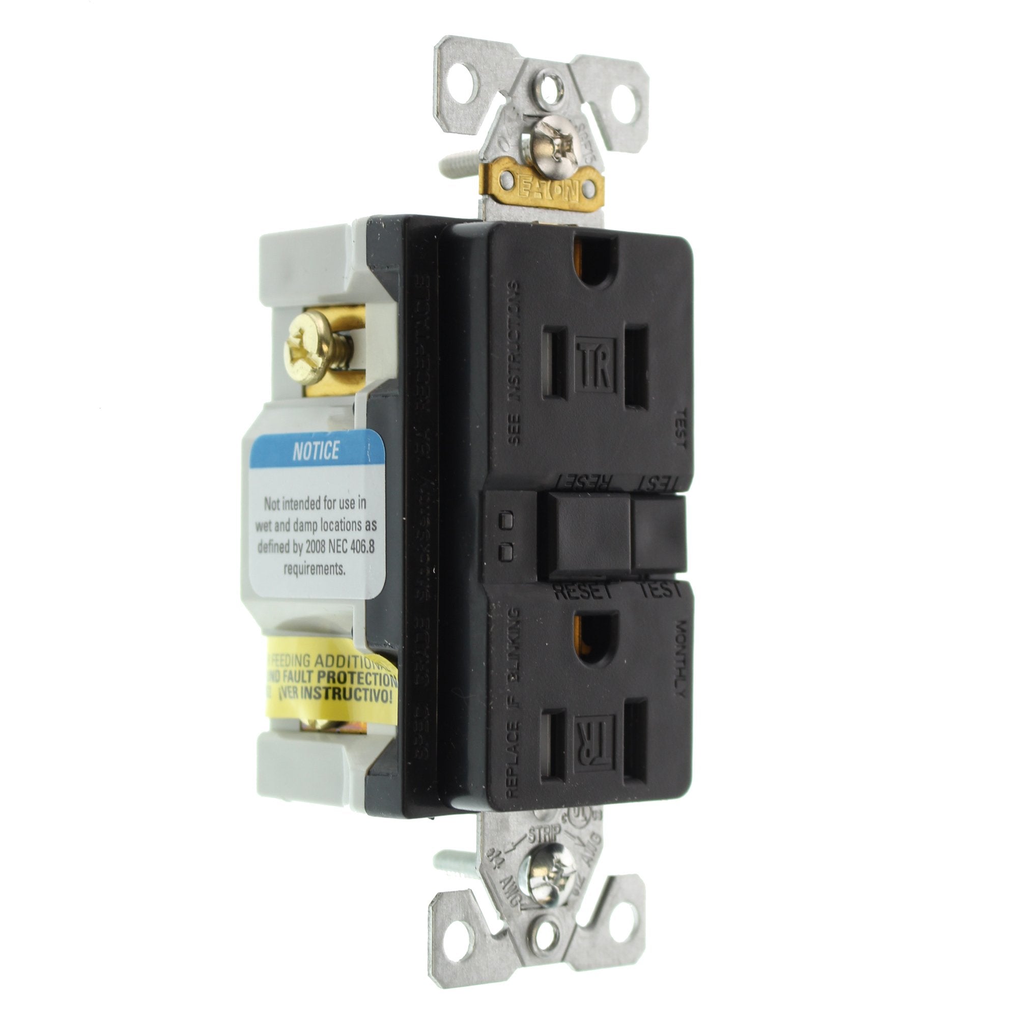 EATON Eaton TRSGF15BK Arrow Hart Duplex Tamper-Resistant GFCI Receptacle 15A