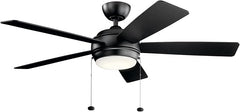 KICHLER Kichler 330174SBK Starkk 52 in. Integrated LED Indoor Ceiling Fan 17 watts