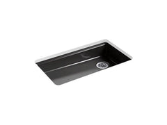 KOHLER Kohler 8689-5U-7 Riverby 33 x 22 in. 5 Hole Cast Iron Single Bowl Undermount Kitchen Sink