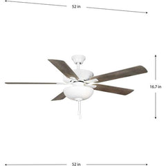 PROGRESS LIGHTING Progress Lighting P250082-030-WB AirPro Builder 52 inch Ceiling Fan