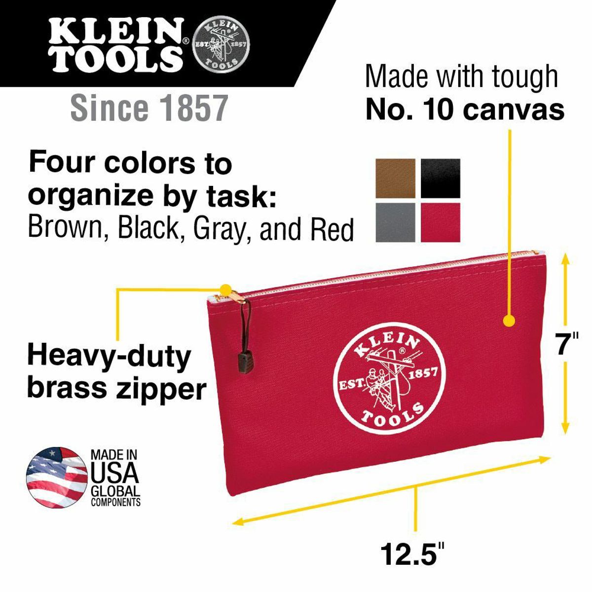 KLEIN TOOLS Klein Tools 5141 Zipper Bags 4-Pack