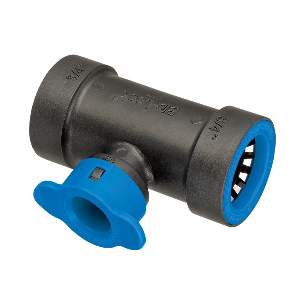 HYDRO-RAIN Hydro-Rain BL401-101 Blu-Lock Tee 3/4 in. x 3/4 in. x 1/2 in.