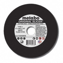 METABO Metabo US616313000 Original Slicer Wheels 6 in, 1/8 in Thick, 7/8 in Arbor, Type 27, A30R