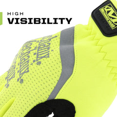 MECHANIX WEAR Mechanix Wear SFF-91-010 Hi-Viz FastFit Leather And TrekDry Full Finger Mechanics Gloves With Elastic Cuff