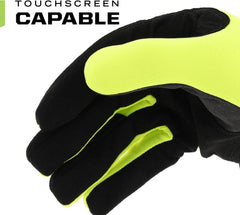MECHANIX WEAR Mechanix Wear SFF-91-010 Hi-Viz FastFit Leather And TrekDry Full Finger Mechanics Gloves With Elastic Cuff