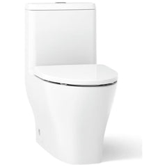KOHLER Kohler K-23188-0 Reach One-piece Compact Elongated Toilet with Skirted Trapway, Dual-Flush