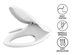 KOHLER Kohler K-5724-0 PureWash M250 elongated manual bidet toilet seat