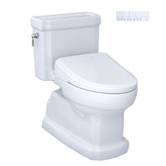 TOTO Toto CST974CEFGAT40 Eco Guinevere WASHLET+ Ready Elongated 1.28 GPF Universal Height Skirted Toilet with CEFIONTECT