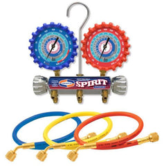 UNIWELD Uniweld A2LSM5H 2-V Spirit Aluminum Manifold with 3-1/8” NPF Gauges & 5ft Hoses