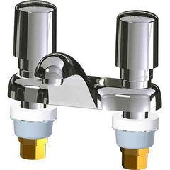 CHICAGO FAUCETS Chicago Faucets 802-E74-765ABCP Series Deck-mounted Metering Faucet with 4 inches Centers