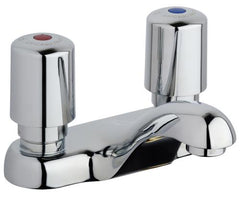 CHICAGO FAUCETS Chicago Faucets 802-E74-765ABCP Series Deck-mounted Metering Faucet with 4 inches Centers