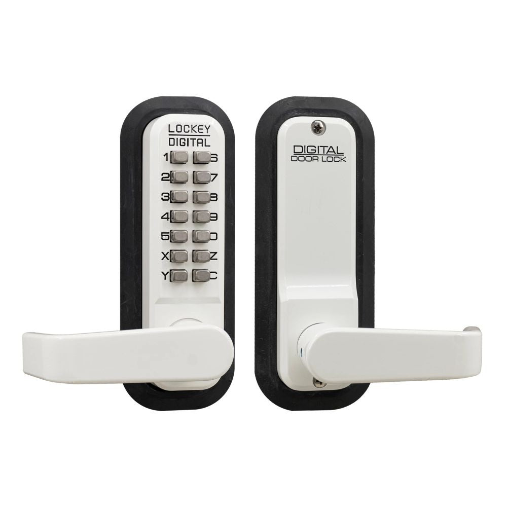 LOCKEY Lockey 2835WH Mechanical Keyless Lever Lock White