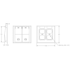 MULBERRY METAL PRODUCTS Mulberry Metal Products 30458W 2-Gang Self-Closing Cover (2 Duplex Openings) 30458