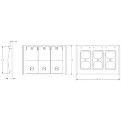 MULBERRY METAL PRODUCTS Mulberry Metal Products 30464 Weatherproof Cover 3-Gang (3 Duplex Openings)