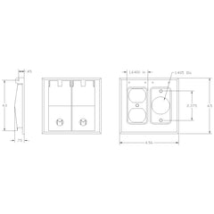 MULBERRY METAL PRODUCTS Mulberry Metal Products 30468 2-Gang Weatherproof Comb Cover 1 Duplex 1 Single Receptacle
