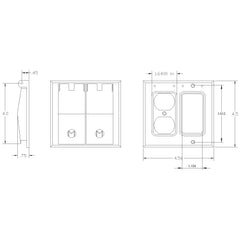 MULBERRY METAL PRODUCTS Mulberry 30472 Self-Closing Weatherproof Combination Cover (2-Gang 1 GFCI/1 Duplex) 30472
