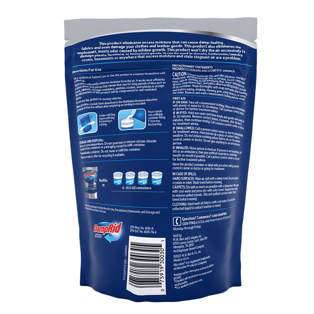 DAMPRID Damprid FG30FFESB Refillable Moisture Absorber Refill 42 oz (3 Pack) FG30FFESB