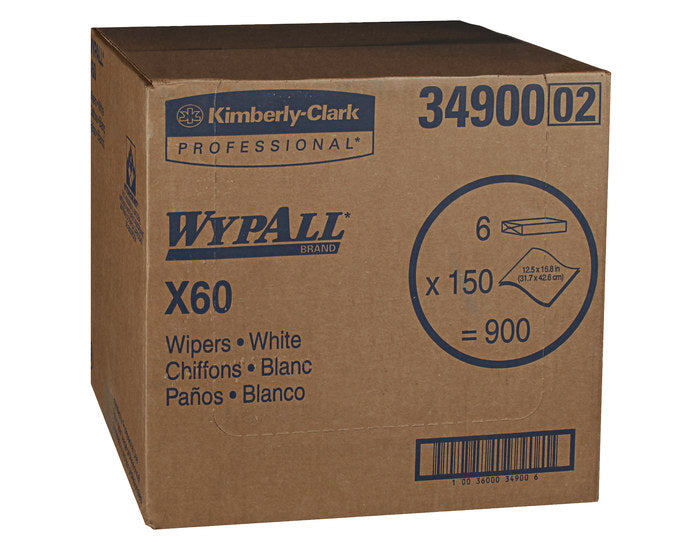 KIMBERLY-CLARK PROFESSIONAL Kimberly-Clark Professional 34900 WypAll X60 Reusable Wipers 150 Sheets per Pack